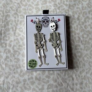 Glow in the dark skeleton earrings!